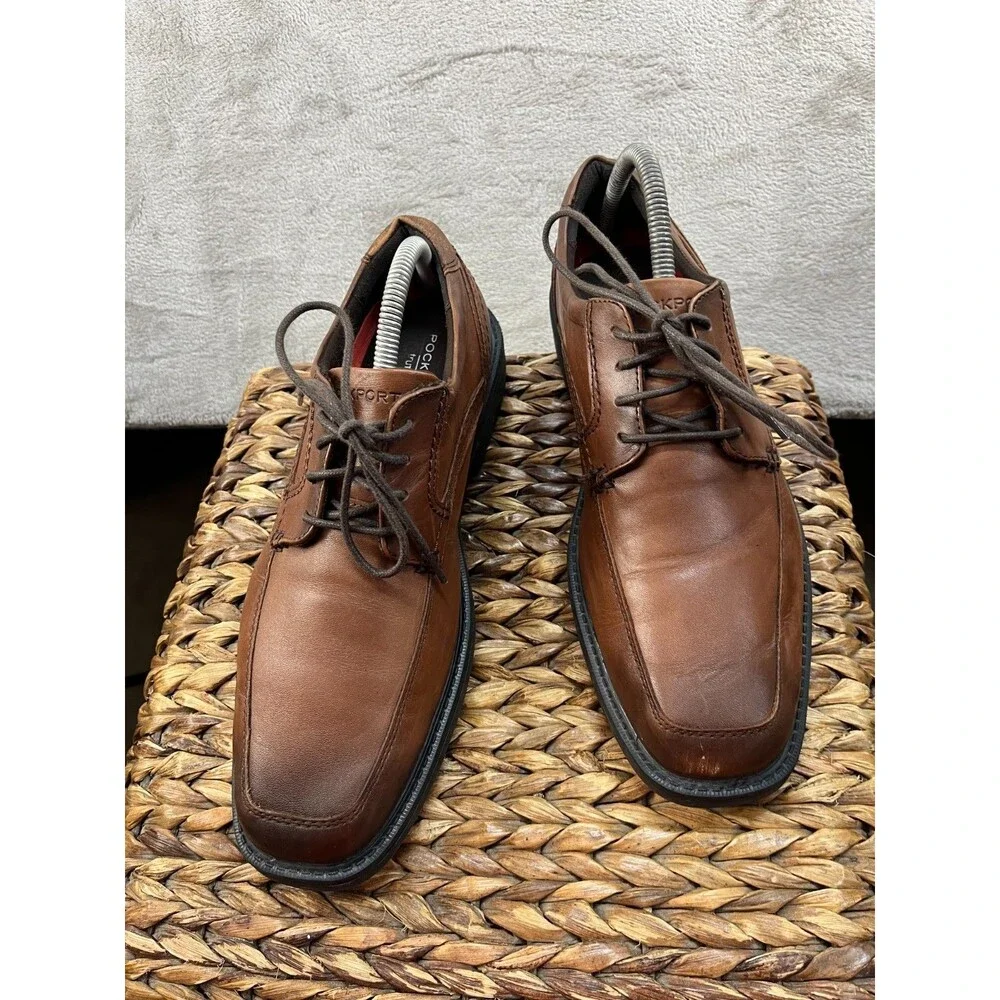 Rockport Dressports Shoes Men 9M Brown Leather Oxford Comfort